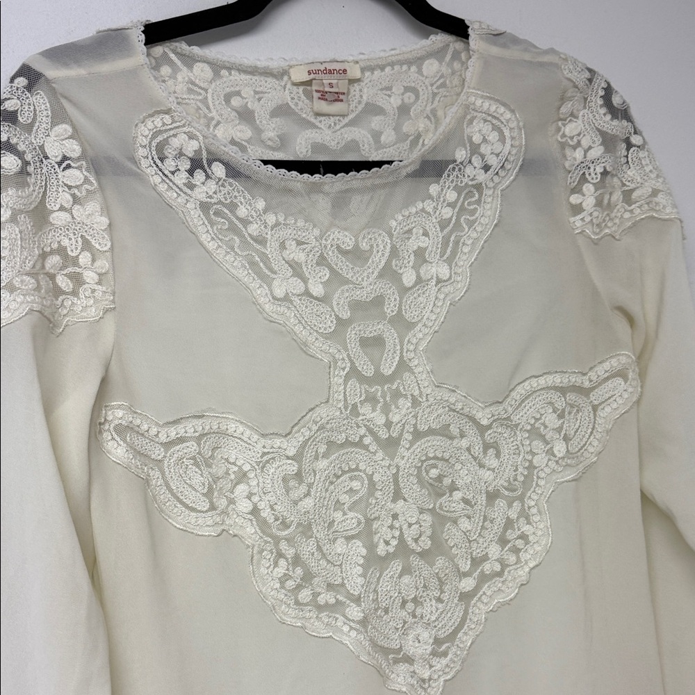 Sundance Cream Lace Detail Blouse
